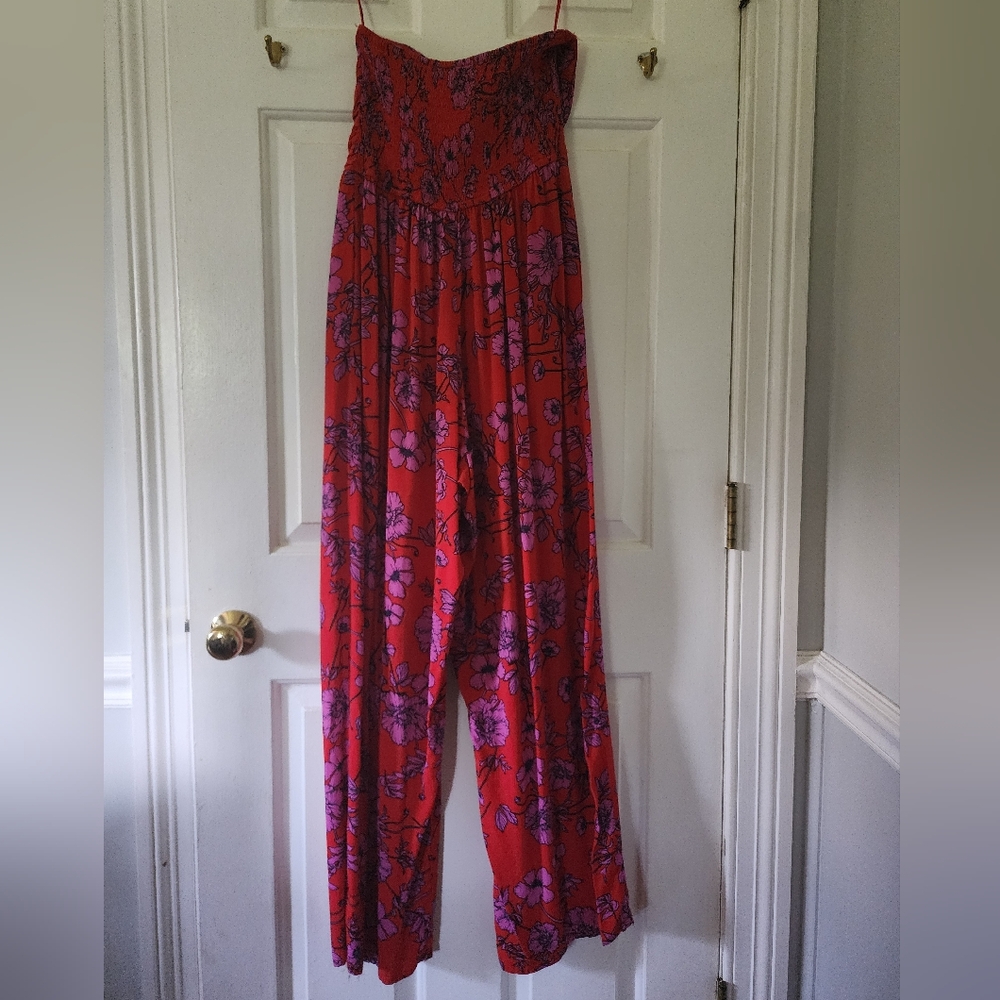 Floral Red Jumpsuit